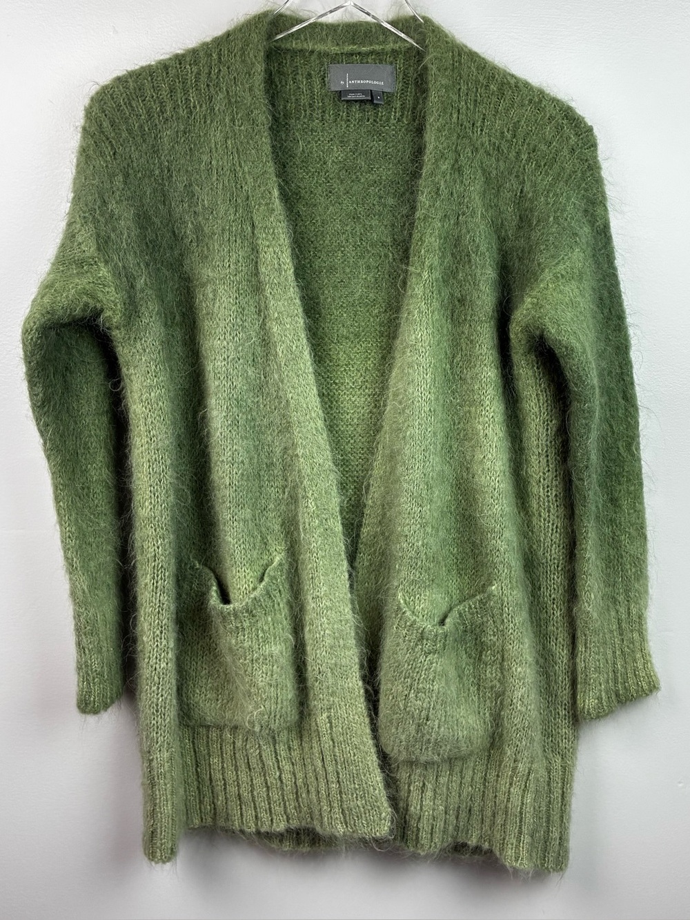 Anthropologie Alpaca & Wool Blend Ombré Green Cardigan Sweater